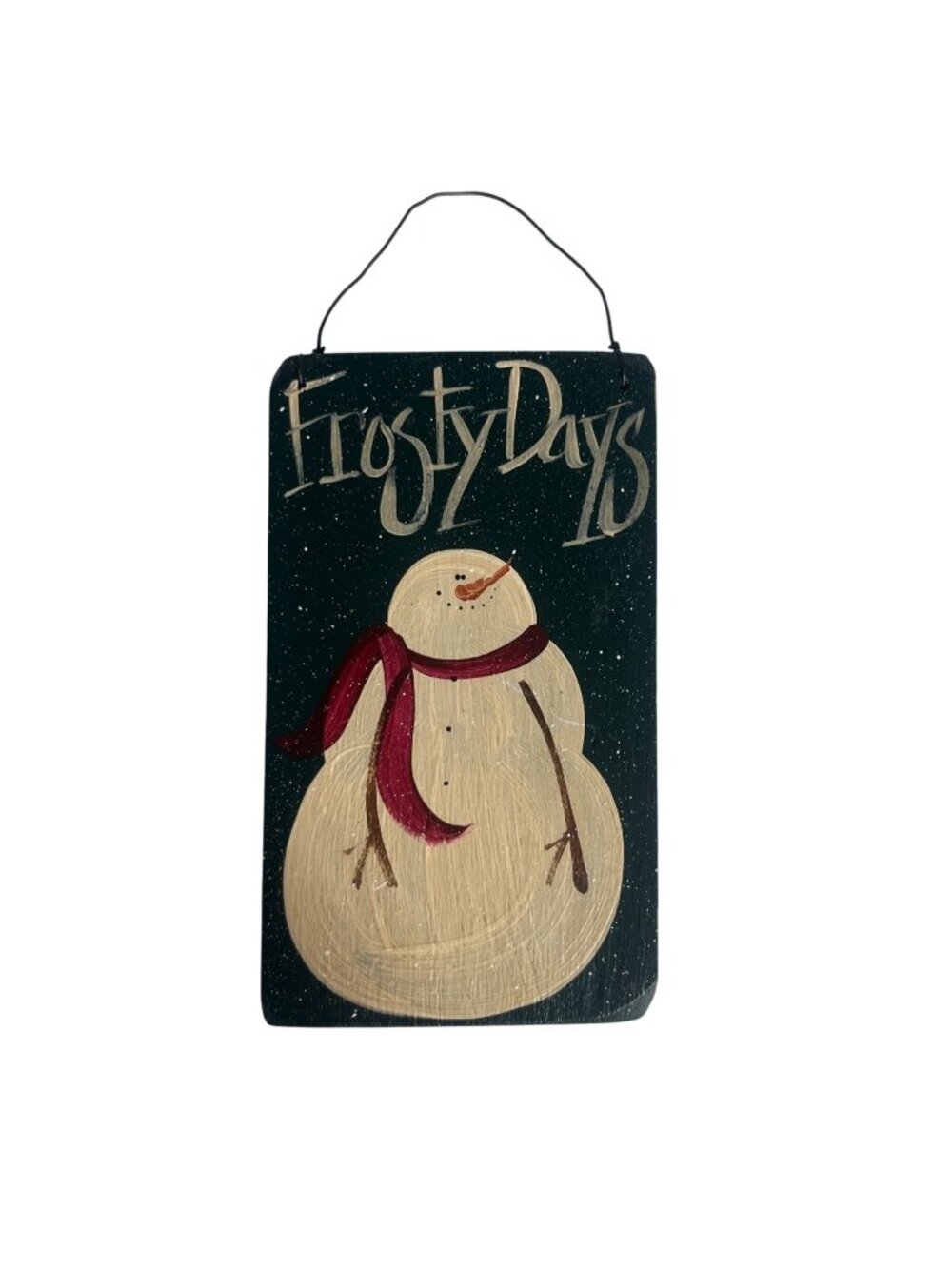 Handcrafted‎ Wooden Snowman Tree Ornament Frosty Days